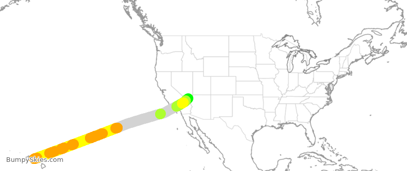 Turbulence forecast map for SWA2259, HNL to LAS