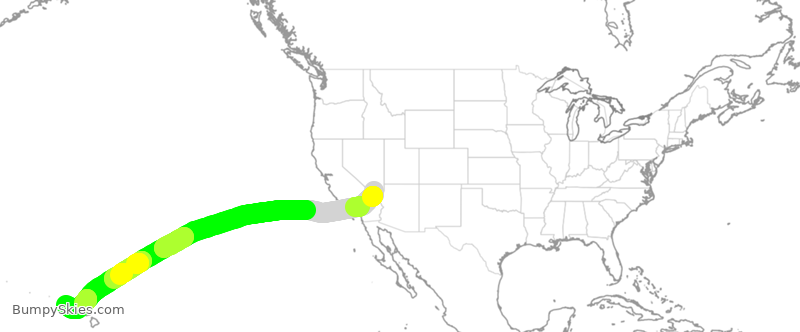 Turbulence forecast map for SWA2262, LAS to LIH