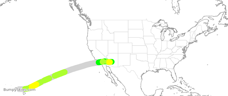 Turbulence forecast map for SWA2277, HNL to PHX