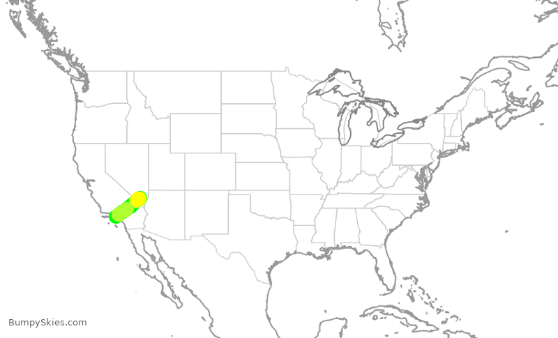 Turbulence forecast map for SWA2351, LAX to LAS