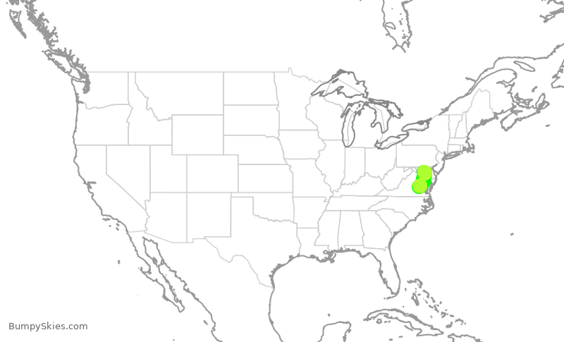 Turbulence forecast map for SWA2353, BWI to RIC