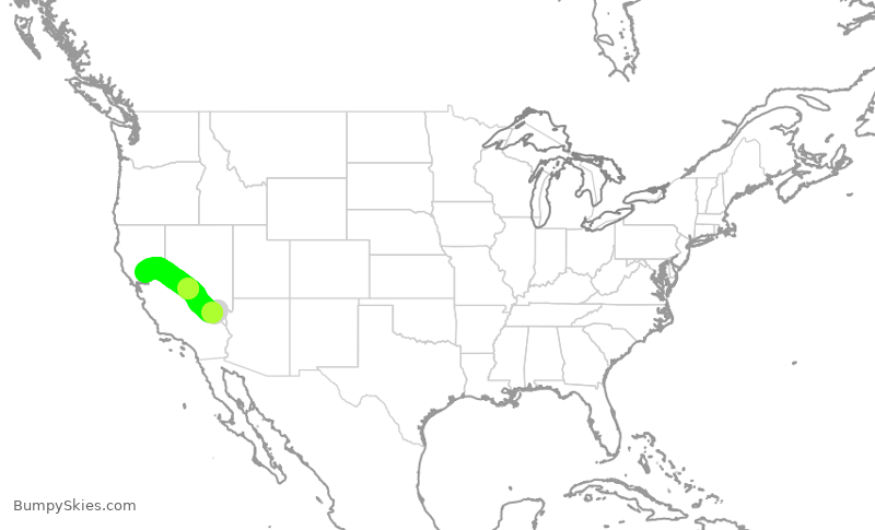 Turbulence forecast map for SWA2359, LAS to SMF