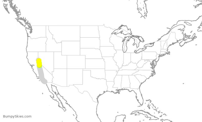 Turbulence forecast map for SWA2369, SAN to RNO