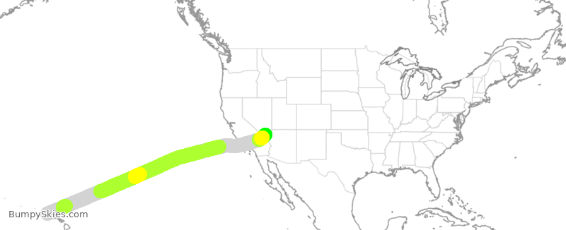 Turbulence forecast map for SWA2514, LIH to LAS