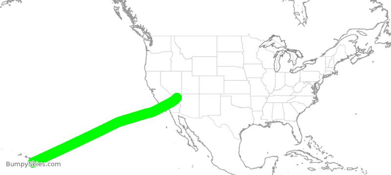 Turbulence forecast map for SWA2525, HKO to LAS
