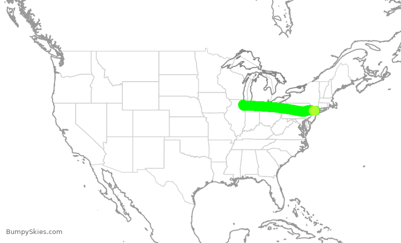 Turbulence forecast map for SWA2588, LGA to MDW