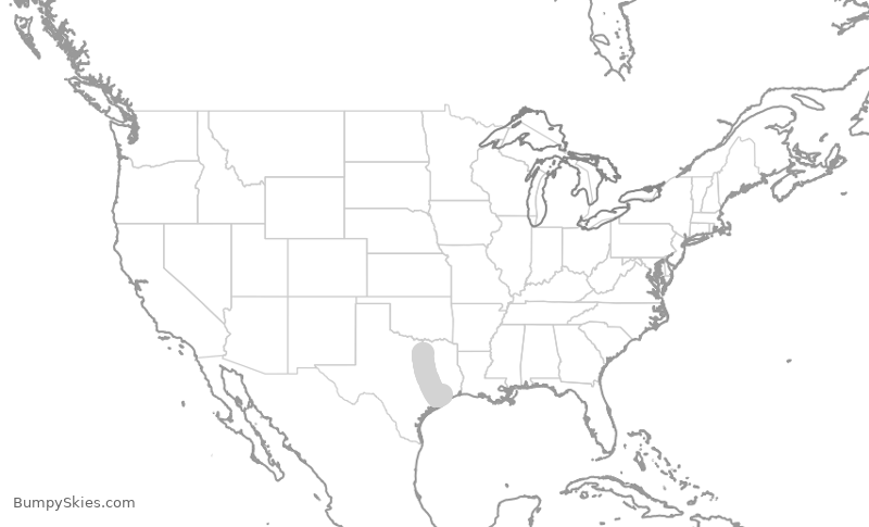 Turbulence forecast map for SWA25, DAL to HOU