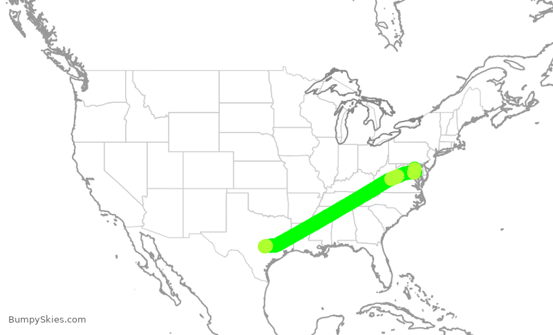 Turbulence forecast map for SWA267, AUS to BWI