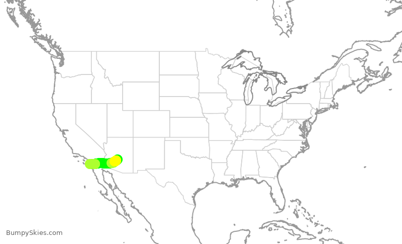 Turbulence forecast map for SWA2687, PHX to SAN