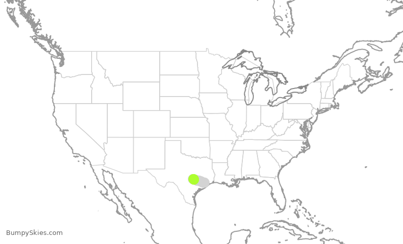 Turbulence forecast map for SWA270, HOU to AUS