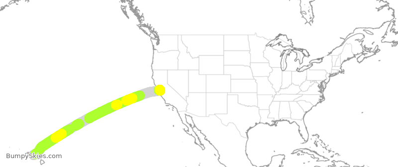 Turbulence forecast map for SWA2739, SJC to HNL