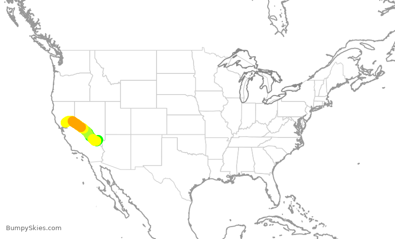 Turbulence forecast map for SWA2789, LAS to SMF