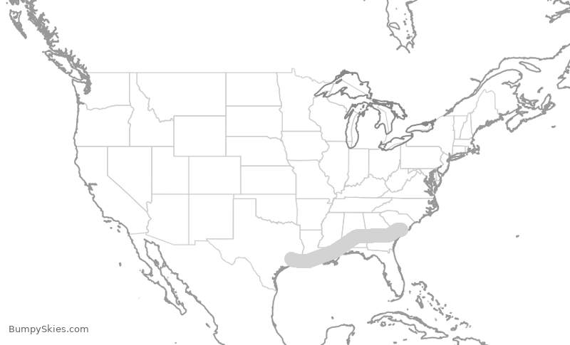 Turbulence forecast map for SWA2809, CHS to HOU