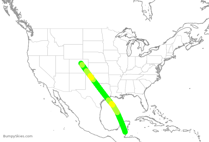 Turbulence forecast map for SWA288, DEN to ZBZ
