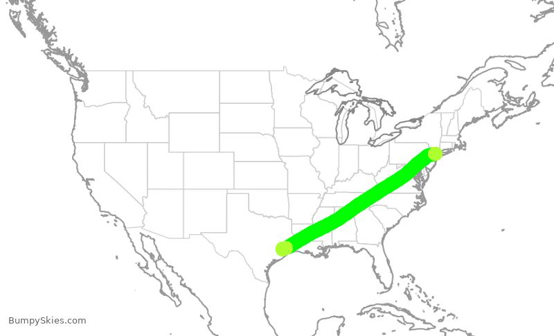 Turbulence forecast map for SWA2923, LGA to HOU