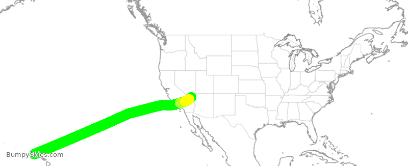 Turbulence forecast map for SWA2983, HLI to LAS