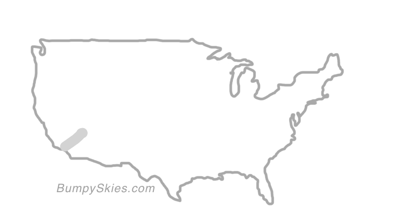Map of continental US with illustrated flight path and turbulence forecast (described in text below)