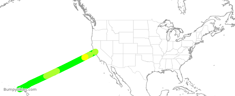 Turbulence forecast map for SWA3058, OAK to LIH