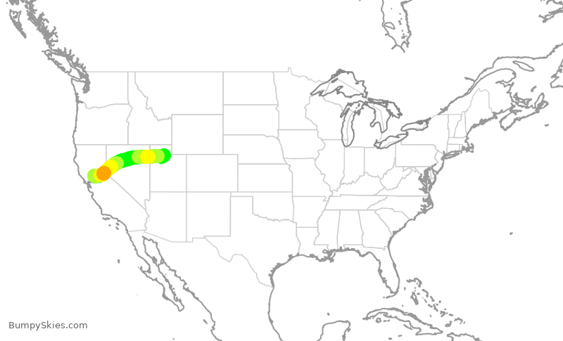 Turbulence forecast map for SWA3060, SMF to SLC