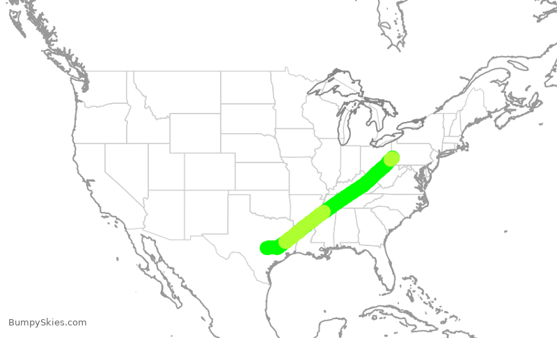 Turbulence forecast map for SWA3067, AUS to PIT