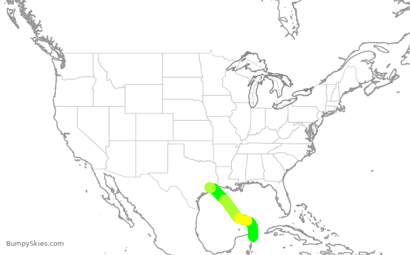 Turbulence forecast map for SWA306, MUN to HOU