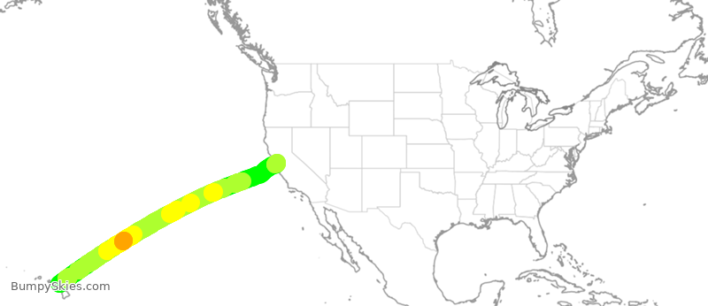 Turbulence forecast map for SWA3178, OGG to OAK