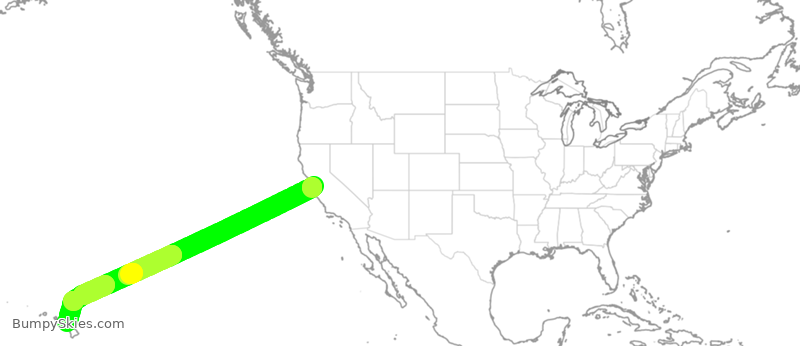 Turbulence forecast map for SWA3179, SJC to HOG