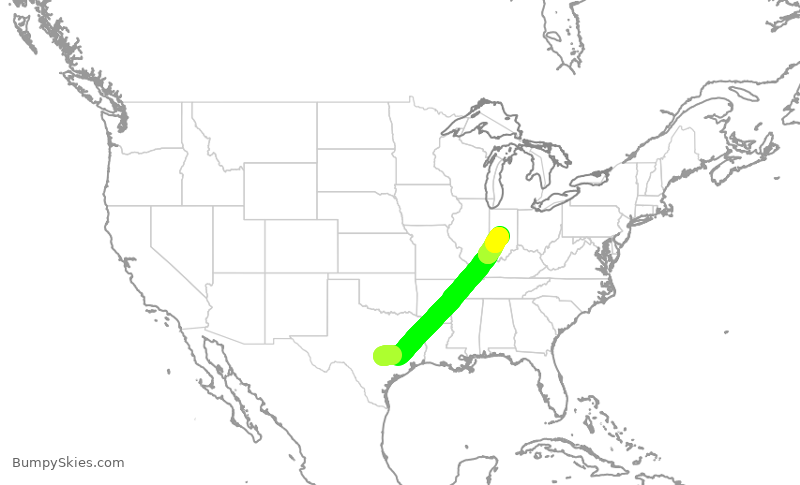 Turbulence forecast map for SWA319, AUS to IND
