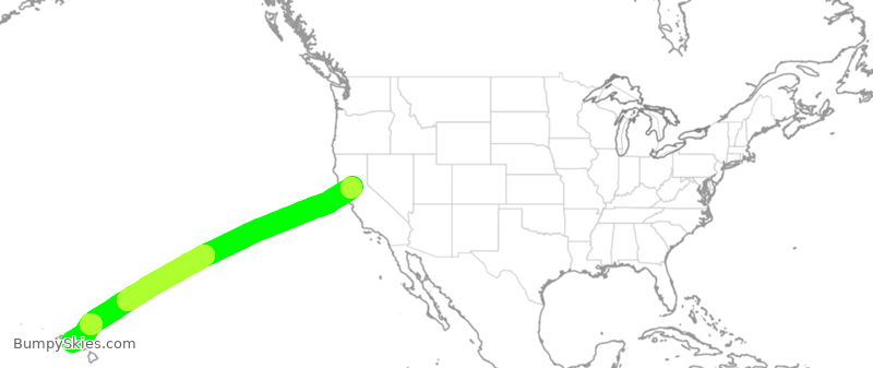 Turbulence forecast map for SWA3278, SMF to HNL