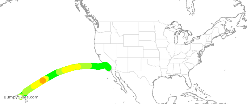 Turbulence forecast map for SWA3279, SAN to HNL