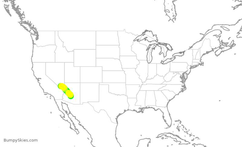 Turbulence forecast map for SWA3281, PHX to LAS