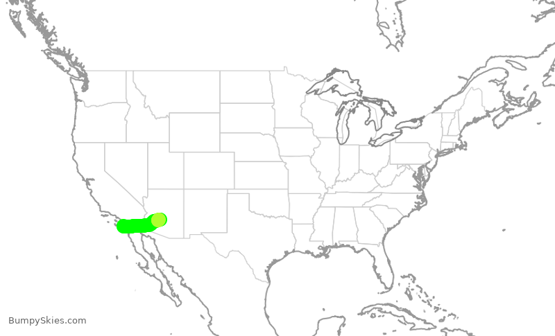 Turbulence forecast map for SWA3441, SAN to PHX