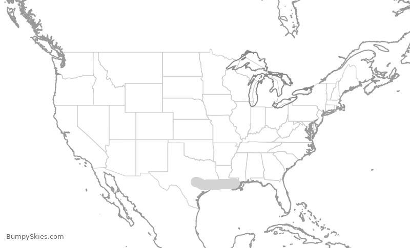 Turbulence forecast map for SWA3472, MSY to AUS
