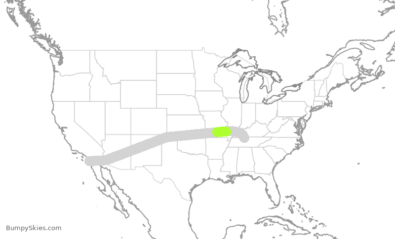 Turbulence forecast map for SWA3478, SAN to BNA