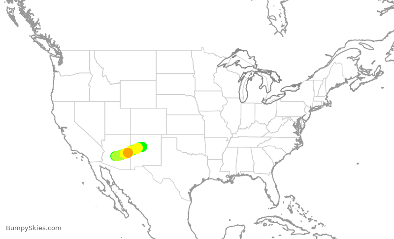Turbulence forecast map for SWA3485, PHX to ABQ