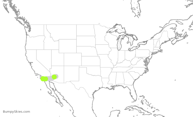 Turbulence forecast map for SWA3526, SAN to PHX