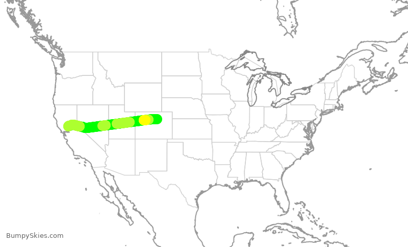 Turbulence forecast map for SWA3539, DEN to SMF