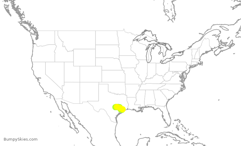 Turbulence forecast map for SWA356, AUS to HOU