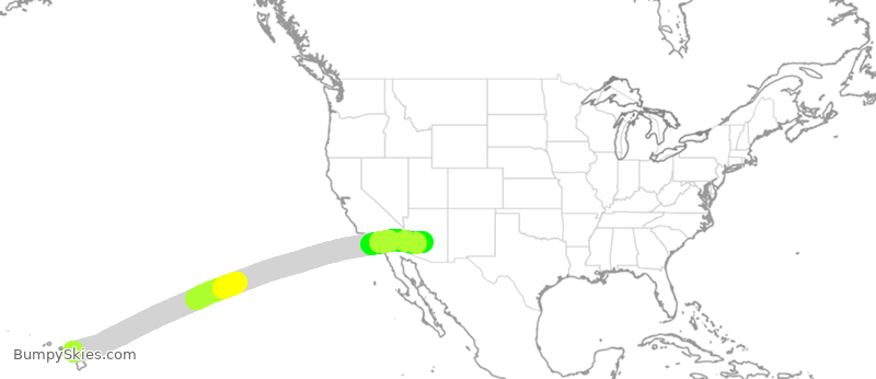 Turbulence forecast map for SWA3606, HOG to PHX