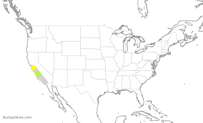Turbulence forecast map for SWA3619, SJC to SAN