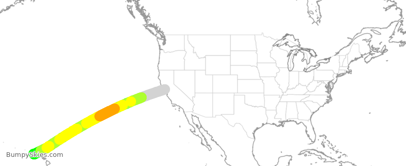 Turbulence forecast map for SWA3663, OAK to LIH
