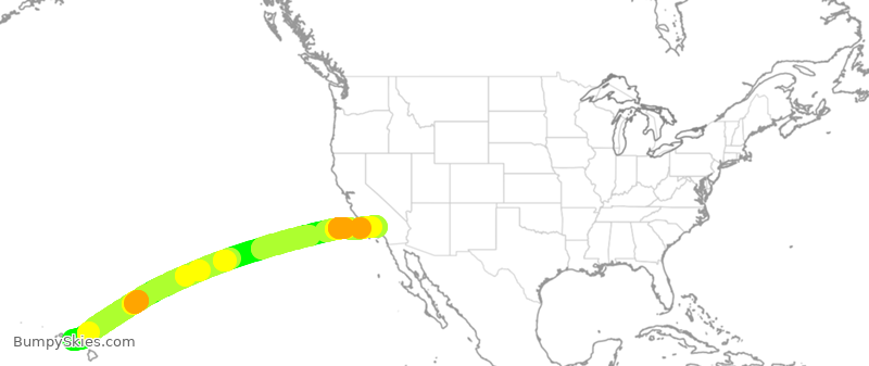 Turbulence forecast map for SWA3776, HNL to BUR