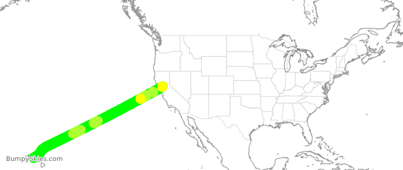 Turbulence forecast map for SWA3781, SMF to HNL