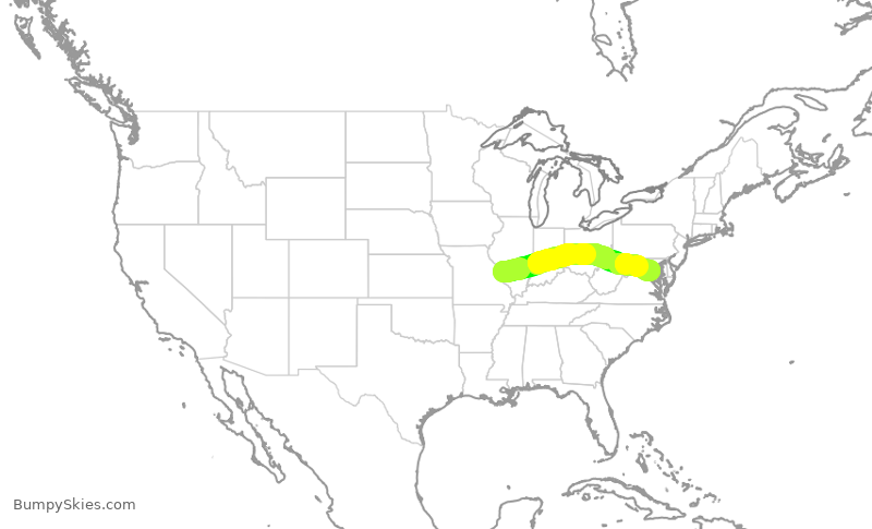 Turbulence forecast map for SWA3905, STL to DCA