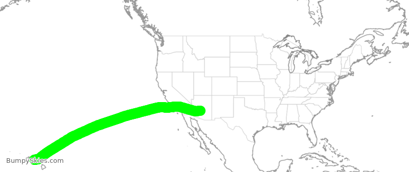 Turbulence forecast map for SWA3977, HNL to PHX