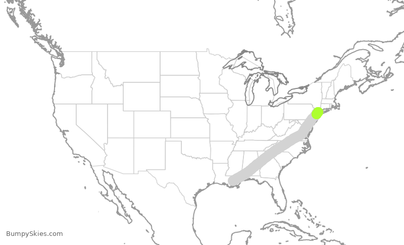 Turbulence forecast map for SWA4030, MSY to LGA