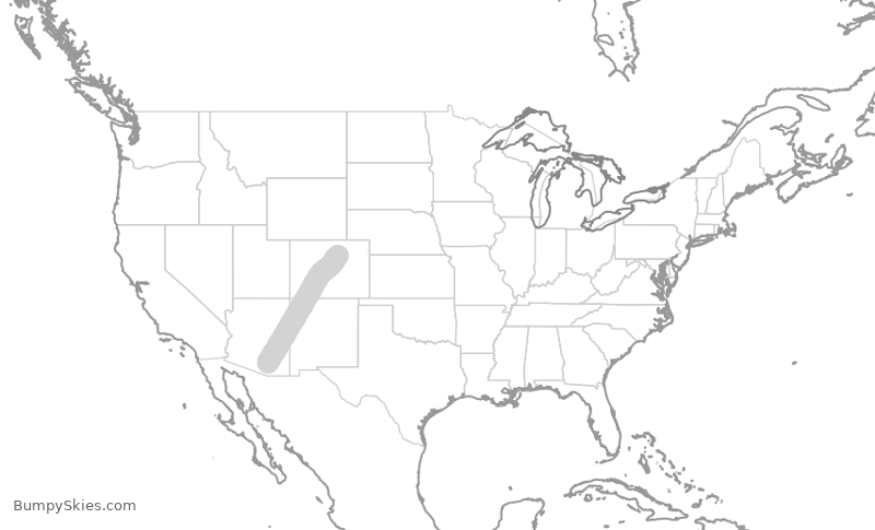 Turbulence forecast map for SWA4059, TUS to DEN