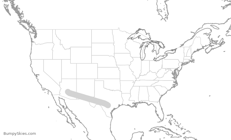 Turbulence forecast map for SWA4081, PHX to SAT