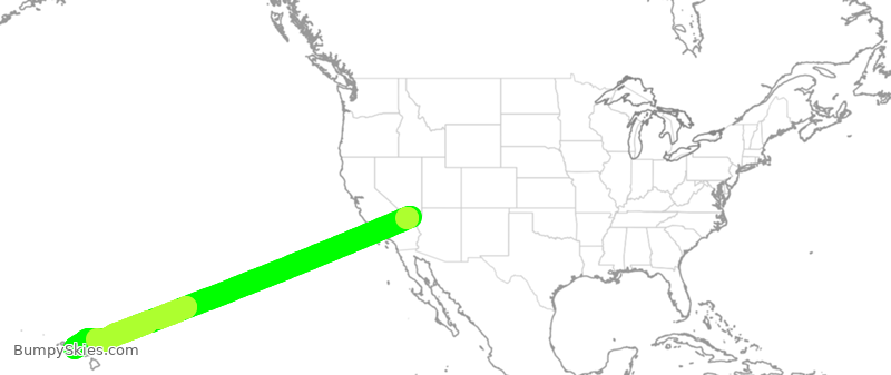 Turbulence forecast map for SWA4109, LAS to HNL