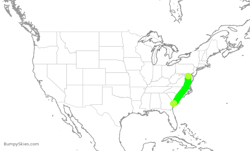 Turbulence forecast map for SWA423, BWI to SAV